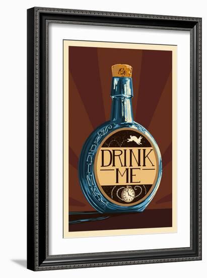 Drink Me Bottle-Lantern Press-Framed Art Print