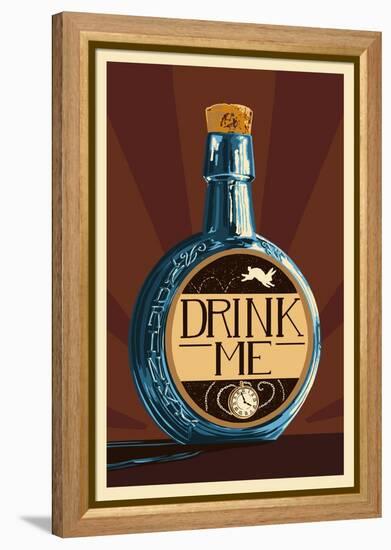 Drink Me Bottle-Lantern Press-Framed Stretched Canvas