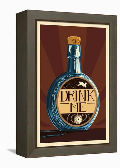 Drink Me Bottle-Lantern Press-Framed Stretched Canvas