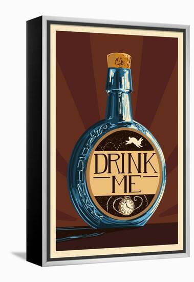 Drink Me Bottle-Lantern Press-Framed Stretched Canvas