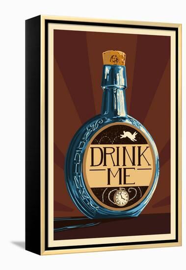 Drink Me Bottle-Lantern Press-Framed Stretched Canvas