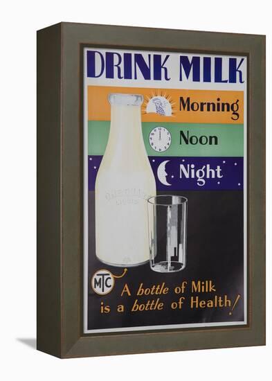 Drink Milk, Morning Noon Night Poster-null-Framed Premier Image Canvas