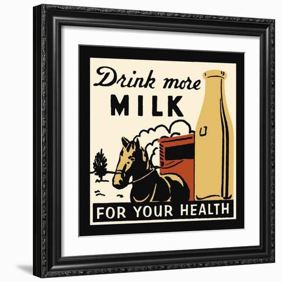 Drink More Milk for Your Health-null-Framed Giclee Print