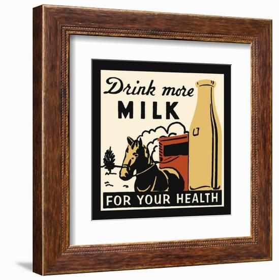 Drink more Milk for your Health-Retro Series-Framed Art Print