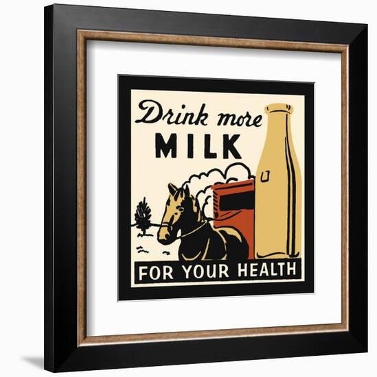 Drink more Milk for your Health-Retro Series-Framed Art Print