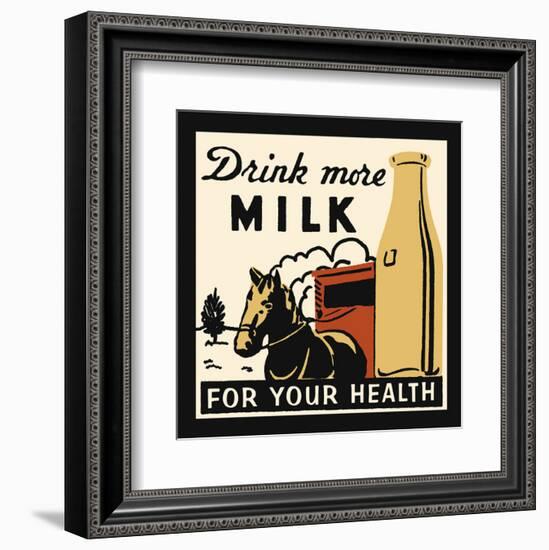 Drink more Milk for your Health-Retro Series-Framed Art Print