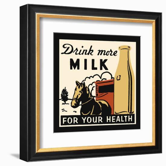 Drink more Milk for your Health-Retro Series-Framed Art Print