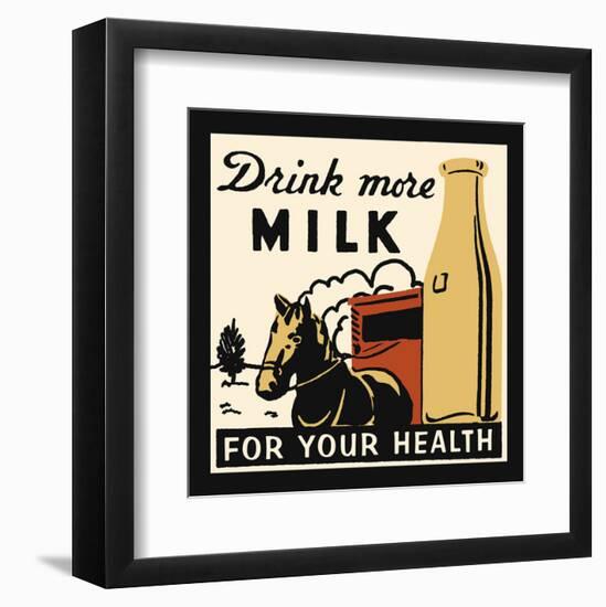 Drink more Milk for your Health-Retro Series-Framed Art Print