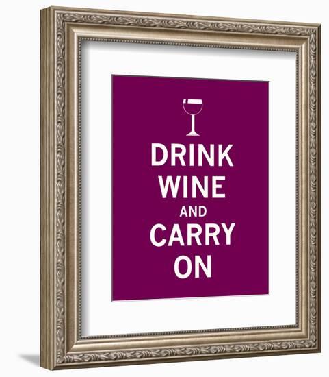 Drink Wine and Carry On-null-Framed Art Print