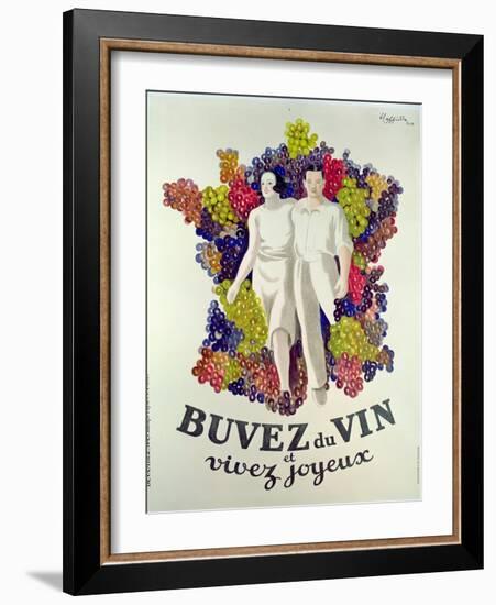 Drink Wine, Live Joyfully', Poster Promoting Wine, 1933-Leonetto Cappiello-Framed Giclee Print