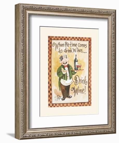 Drink Wine-Jerrianne VanDyk-Framed Art Print