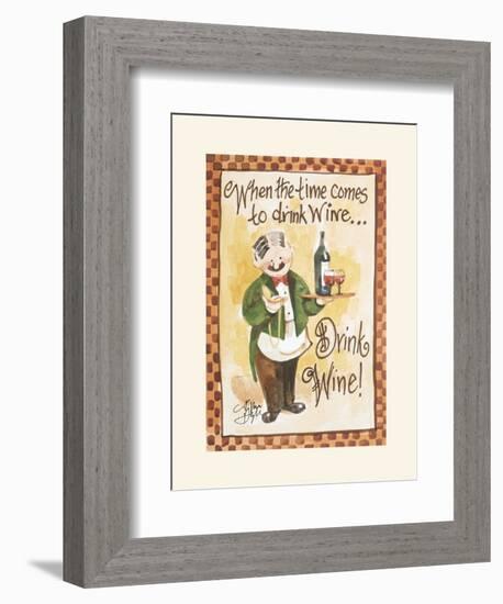 Drink Wine-Jerrianne VanDyk-Framed Art Print