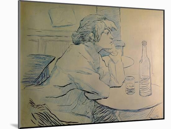 Drinker or a Hangover (French Painter Suzanne Valadon)-Henri de Toulouse-Lautrec-Mounted Art Print
