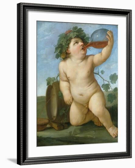 Drinking Bacchus Portrayed as a Boy, C. 1623-Guido Reni-Framed Giclee Print