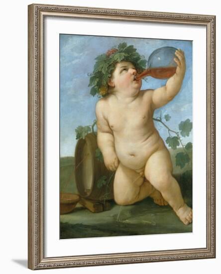 Drinking Bacchus Portrayed as a Boy, C. 1623-Guido Reni-Framed Giclee Print