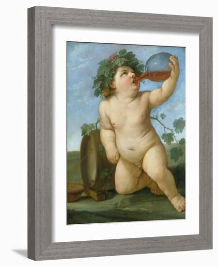 Drinking Bacchus Portrayed as a Boy, C. 1623-Guido Reni-Framed Giclee Print