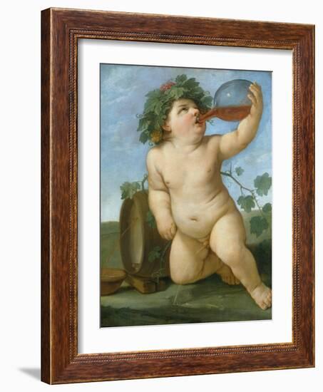 Drinking Bacchus Portrayed as a Boy, C. 1623-Guido Reni-Framed Giclee Print