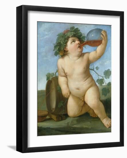 Drinking Bacchus Portrayed as a Boy, C. 1623-Guido Reni-Framed Giclee Print