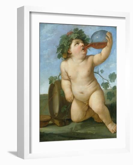 Drinking Bacchus Portrayed as a Boy, C. 1623-Guido Reni-Framed Giclee Print