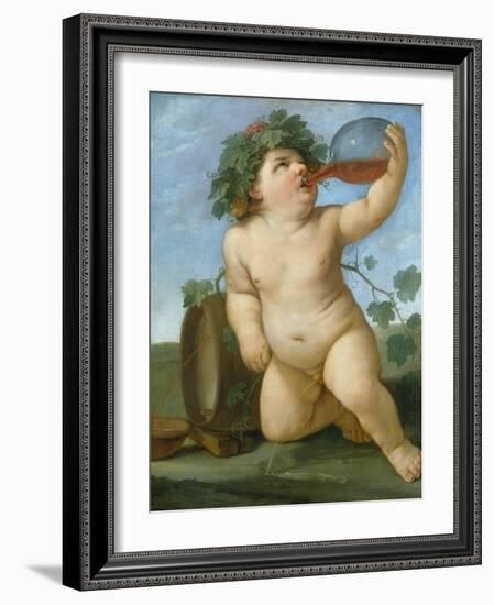 Drinking Bacchus Portrayed as a Boy, C. 1623-Guido Reni-Framed Giclee Print