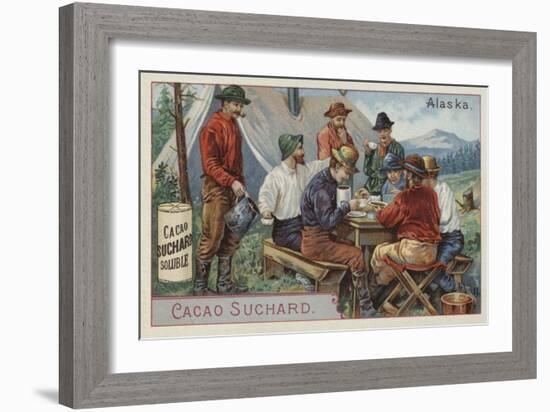 Drinking Cocoa at Camp, Alaska-null-Framed Giclee Print