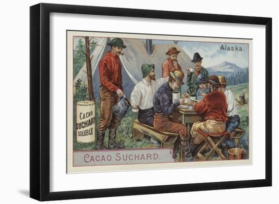 Drinking Cocoa at Camp, Alaska-null-Framed Giclee Print