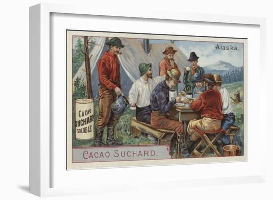 Drinking Cocoa at Camp, Alaska-null-Framed Giclee Print