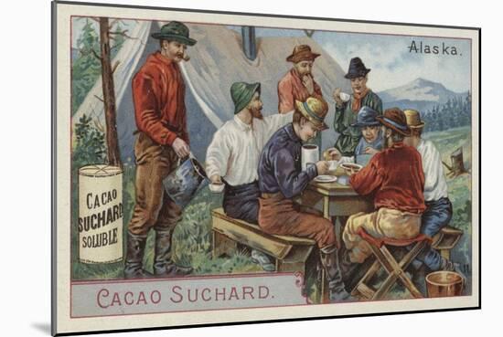 Drinking Cocoa at Camp, Alaska-null-Mounted Giclee Print