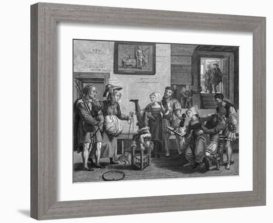 Drinking in Flemish Pub-Quentin Metsys-Framed Art Print