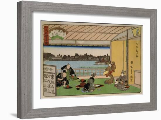 Drinking Party at Restaurant Kawachiro (Kawachiro? / Hiroshige-Ga)-Ando Hiroshige-Framed Art Print