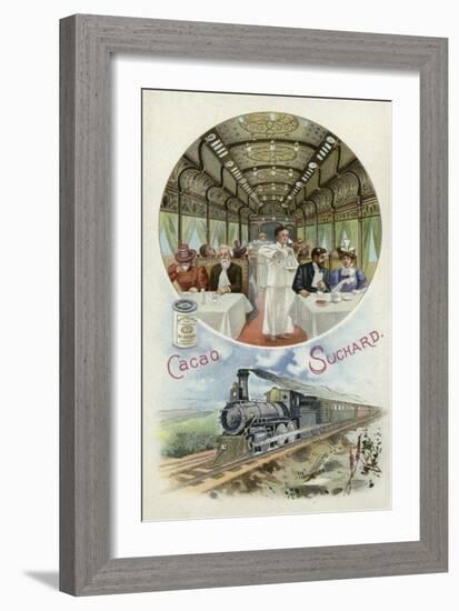 Drinking Suchard Cocoa in the Dining Car of a Train-null-Framed Giclee Print