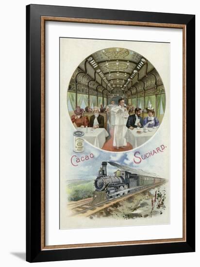 Drinking Suchard Cocoa in the Dining Car of a Train-null-Framed Giclee Print