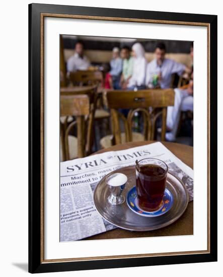 Drinking Tea in the Famous Al Nawfara Cafe in Old Damascus, Syria-Julian Love-Framed Photographic Print