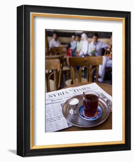 Drinking Tea in the Famous Al Nawfara Cafe in Old Damascus, Syria-Julian Love-Framed Photographic Print