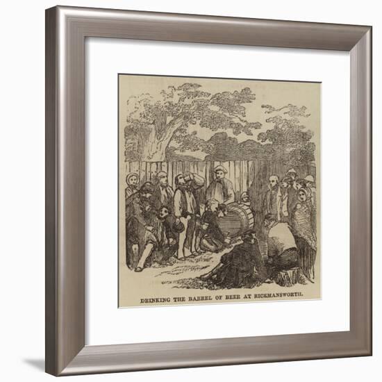 Drinking the Barrel of Beer at Rickmansworth-null-Framed Giclee Print