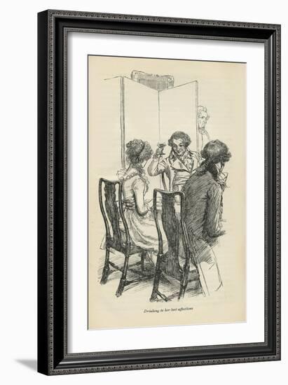 Drinking to her best affections, 1896-Hugh Thomson-Framed Giclee Print