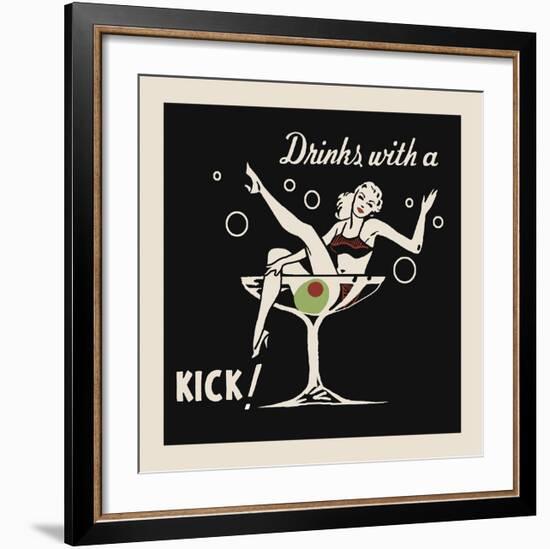 Drinks with a Kick-Retro Series-Framed Art Print