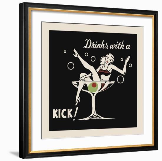 Drinks with a Kick-Retro Series-Framed Art Print