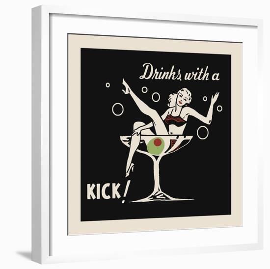 Drinks with a Kick-Retro Series-Framed Art Print