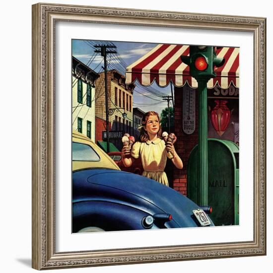 "Dripping Cones," July 29, 1944-Stevan Dohanos-Framed Giclee Print