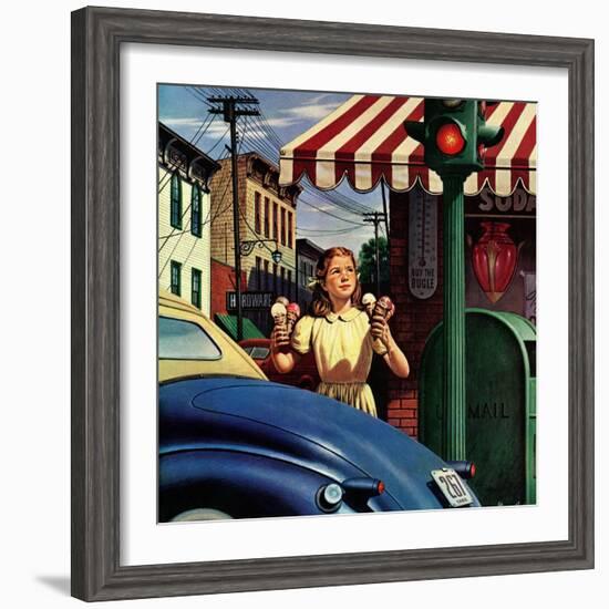 "Dripping Cones," July 29, 1944-Stevan Dohanos-Framed Giclee Print