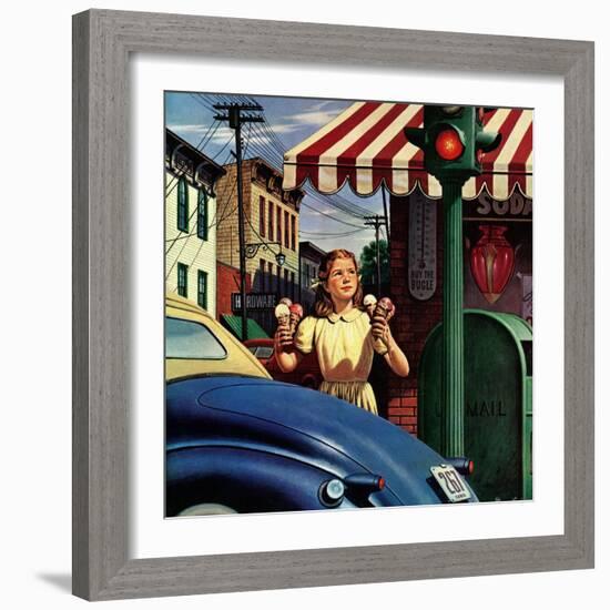 "Dripping Cones," July 29, 1944-Stevan Dohanos-Framed Giclee Print