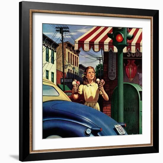 "Dripping Cones," July 29, 1944-Stevan Dohanos-Framed Giclee Print