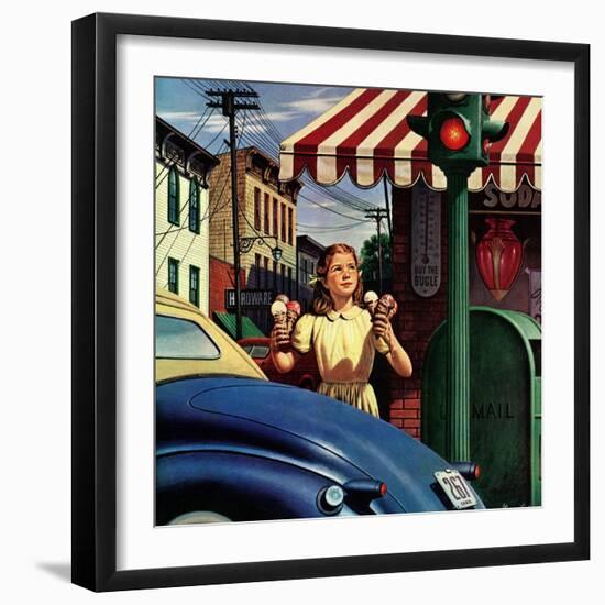 "Dripping Cones," July 29, 1944-Stevan Dohanos-Framed Giclee Print