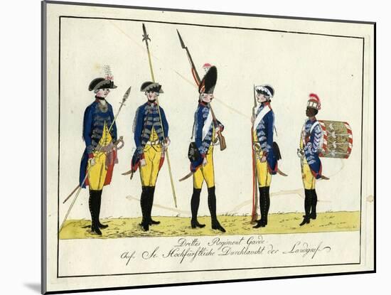 Drittes Regiment Garde, C.1784-J. H. Carl-Mounted Giclee Print