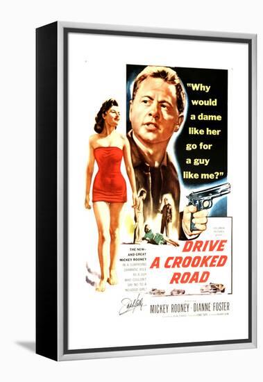 Drive a Crooked Road, Diane Foster, Mickey Rooney, 1954-null-Framed Stretched Canvas