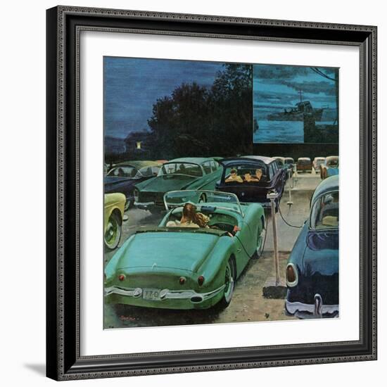 "Drive-In Movies," August 19, 1961-George Hughes-Framed Giclee Print