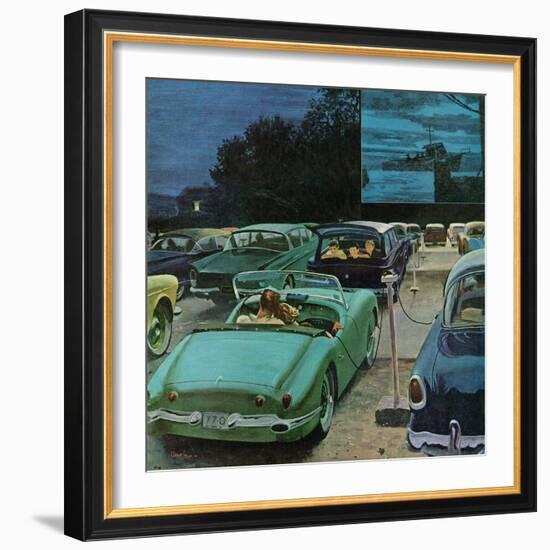 "Drive-In Movies," August 19, 1961-George Hughes-Framed Giclee Print