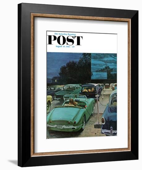 "Drive-In Movies," Saturday Evening Post Cover, August 19, 1961-George Hughes-Framed Giclee Print