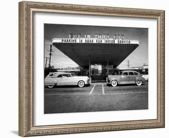 Drive-In-Restaurant, in Los Angeles Suburb-Loomis Dean-Framed Photographic Print